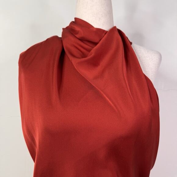 Johanna Ortiz Silk Bantu Mini Dress 6 NWT Terra Cotta Draped Cocktail Party - Picture 2 of 12